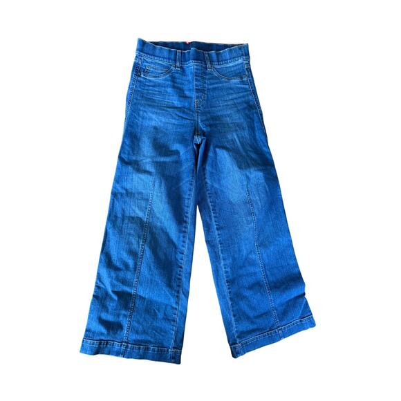 Spanx front seamed design wide leg blue denim jeans - Picture 1 of 5